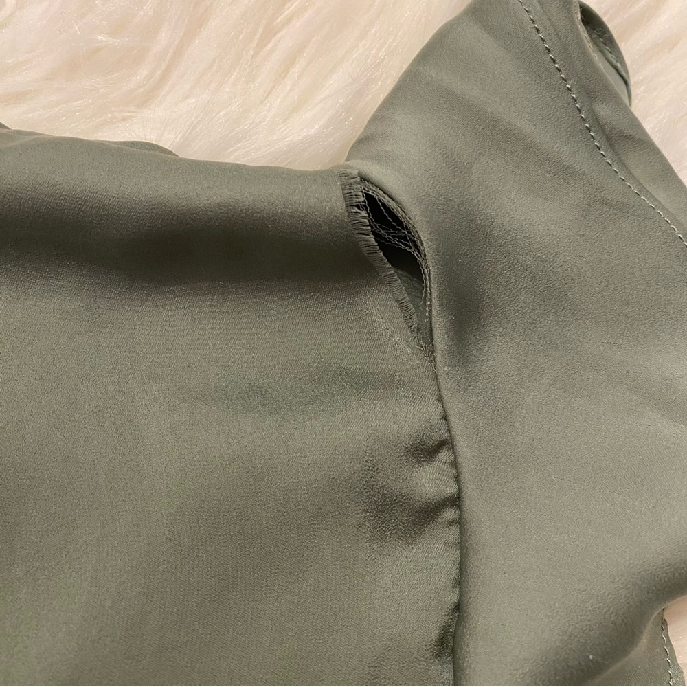 Zara Sage Ruffle Sleeve Blouse - Picture 6 of 7